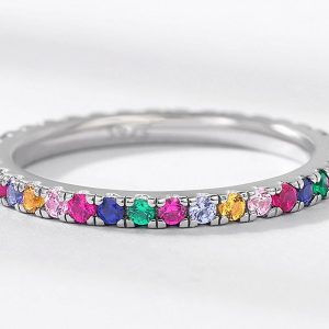 Echte Sieraden | Ring Met Kleurrijke Zirkonia  – Dames Accessoires Dames