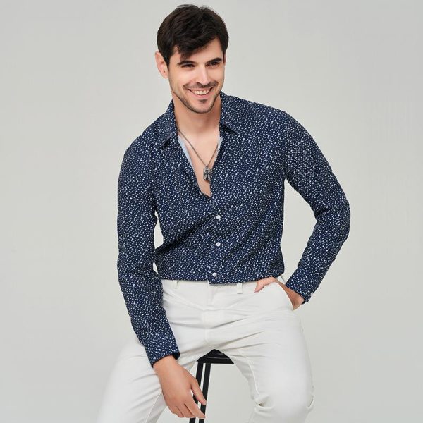 Overhemden | Regular Fit: Overhemd Met Print All-Over En Buttondownkraag  – Heren Heren crème