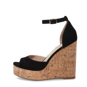 Pumps & Feestelijke Schoenen | Leren Sandalen Met Sleehak  – Dames Dames Dames