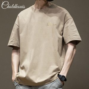 Shirts & Polos | Gewassen T-Shirt Met Print Op De Voor- En Achterkant  – Heren Heren beige